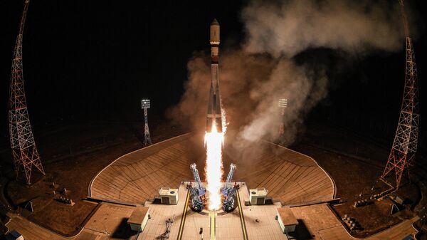 Запуск ракеты-носителя Союз-2.1б с первым спутником группировки Сфера — Скиф-Д — на космодроме Восточный