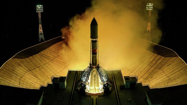 Запуск ракеты-носителя Союз-2.1б с первым спутником группировки Сфера – Скифа-Д на космодроме Восточный