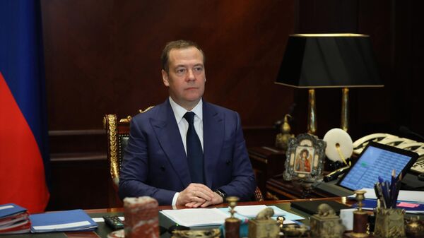 Зампред Совбеза РФ Дмитрий Медведев встретился с президентом Республики Зимбабве Эммерсоном Мнангагвой