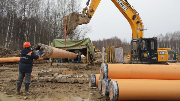 Прокладка газопровода в поселении Кленовское в новой Москве