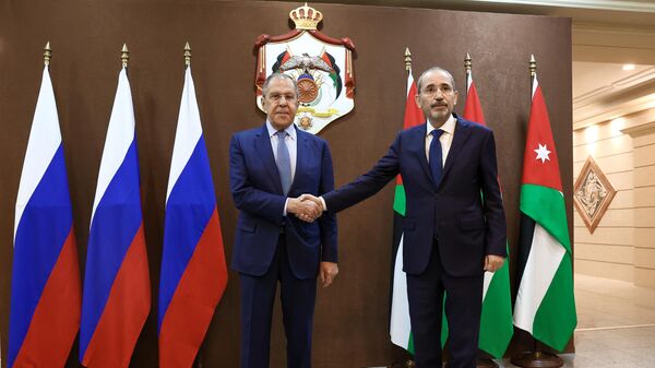 Министр иностранных дел России Сергей Лавров и министр иностранных дел Иордании Айман Сафади