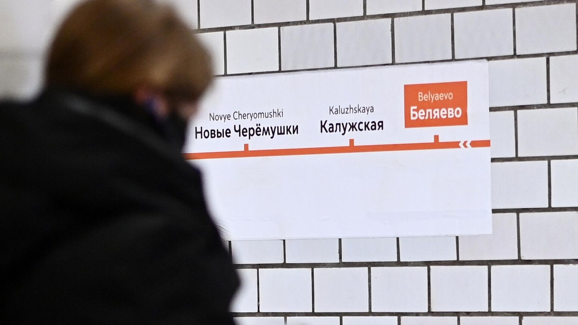 Пассажир на станции метро Беляево - РИА Новости, 1920, 04.11.2022