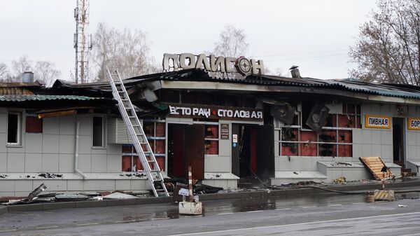 Здание ночного клуба Полигон на Никитской улице в Костроме, в котором произошел пожар