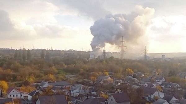 Пожар в Днепре, Украина. Кадр из видео очевидца
