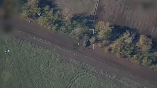 Кадры уничтожения  украинской самоходной артиллерийской гаубицы