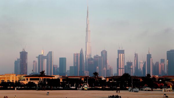 Вид на небоскреб Бурдж-Халифа в Дубае