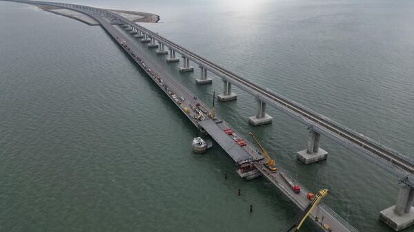 Первый этап восстановительных работ на Крымском мосту