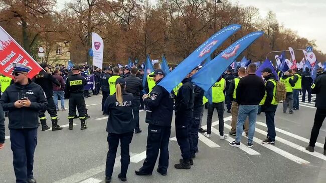 Протест полицейских в Польше 