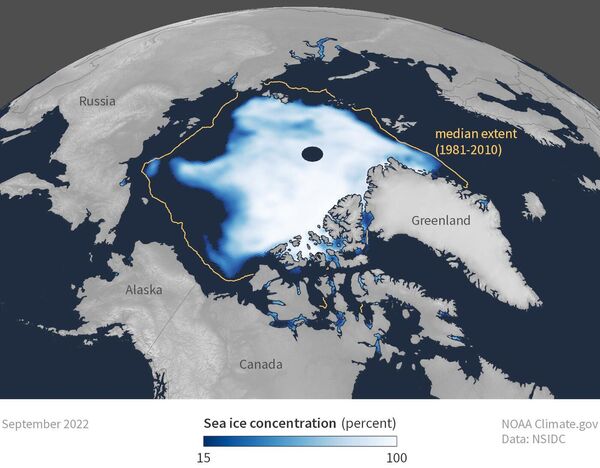 Συγκέντρωση πάγου της Αρκτικής για τον Σεπτέμβριο του 2022
