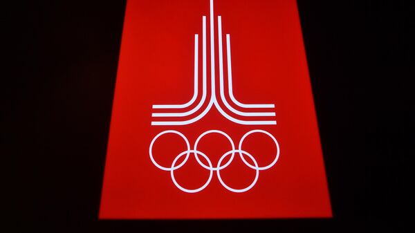 Логотип Олимпийских игр-1980 в Москве, представленный на Международном фестивале дизайна Design Act в Центре современного искусства Винзавод