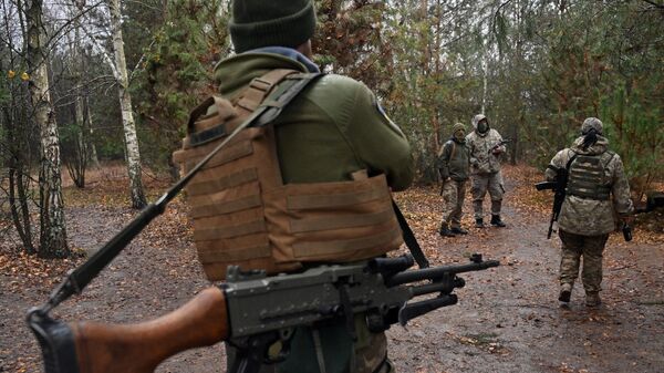 Украинские пограничники на границе с Белоруссией