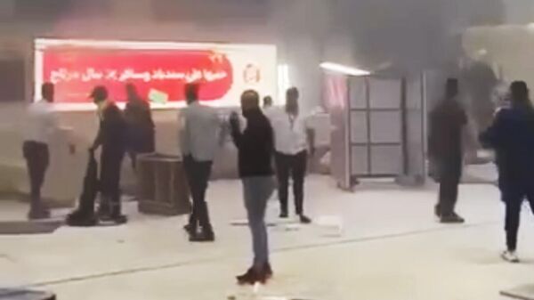 Кадр видео с места пожара в аэропорту Багдада