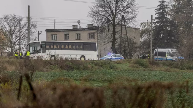 Польские полицейские в деревне Пшеводув