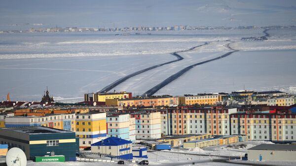 Ледовая переправа через лиман, которая соединяет столицу региона с окружным аэропортом Анадырь