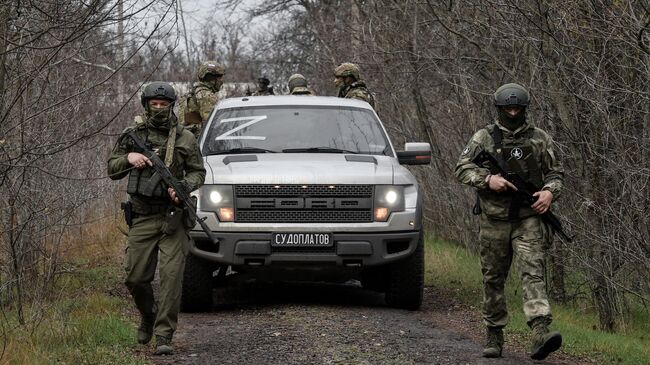 Военнослужащие добровольческого батальона имени Павла Судоплатова в Запорожской области