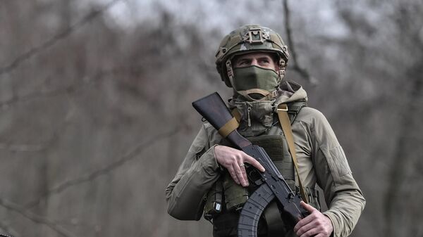 Военнослужащий добровольческого батальона имени Судоплатова в Запорожской области