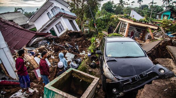 After the earthquake in West Java, Indonesia