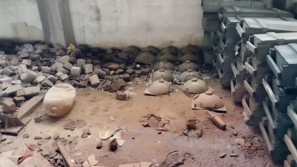 Противодесантные мины в одном из схронов в Энергодаре
