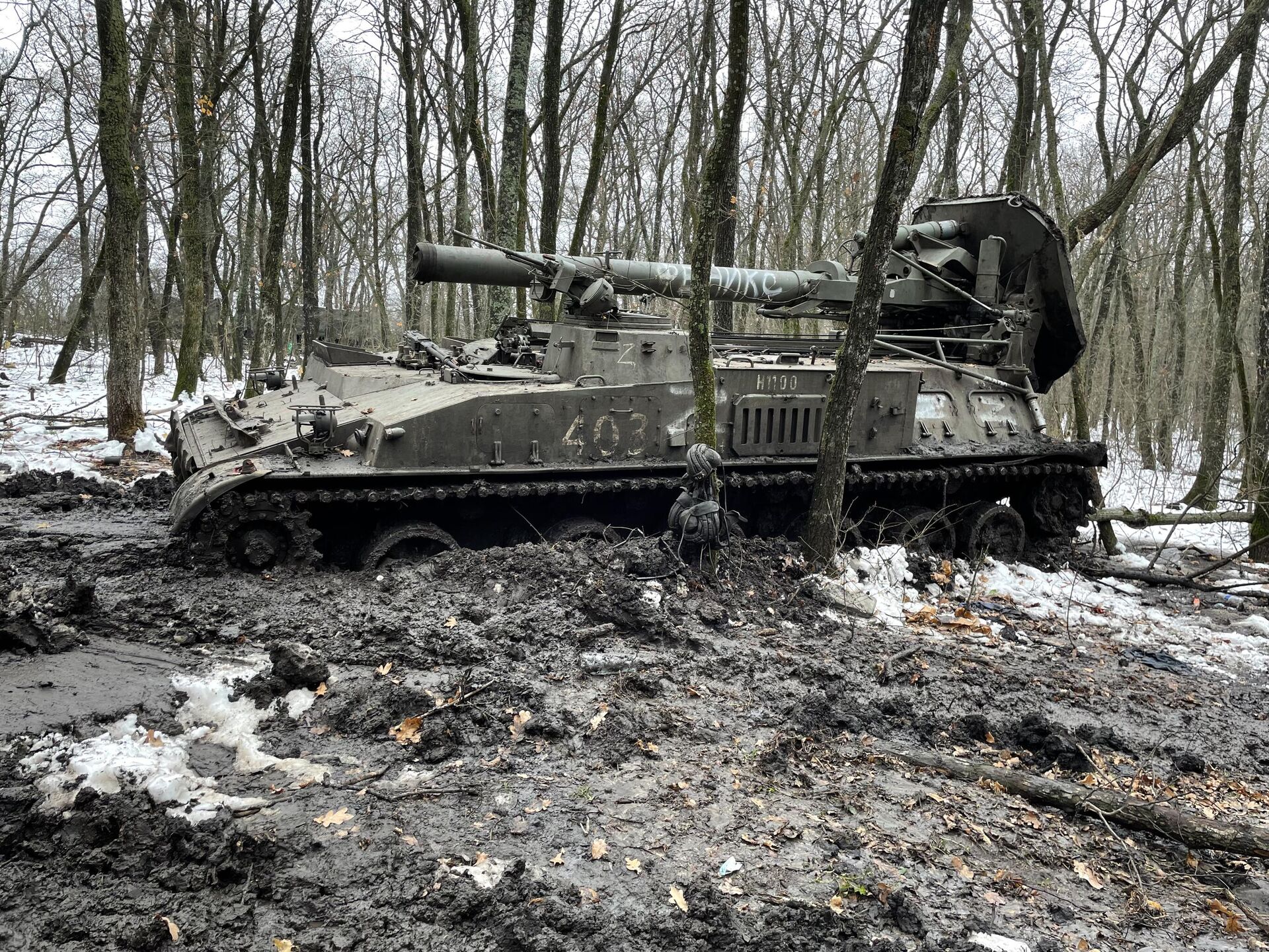 Самоходный миномет Тюльпан на позициях российских артиллеристов Самоходный миномет Тюльпан на позициях российских артиллеристов - РИА Новости, 1920, 15.12.2022