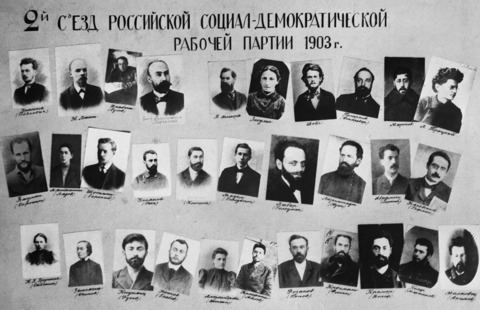 Делегаты II съезда Российской социал-демократической рабочей партии. Съезд состоялся 17 (30) июля - 10 (23) августа 1903 года