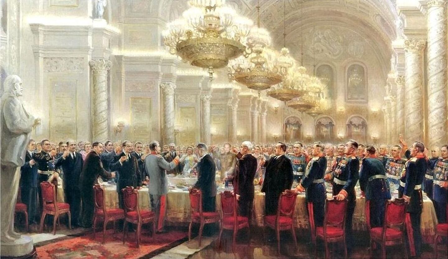 Картина Тост за великий русский народ М. Хмелько, 1947 Картина Тост за великий русский народ М. Хмелько, 1947