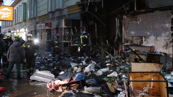 Ликвидация пожара в торговом центре Елоховский пассаж 