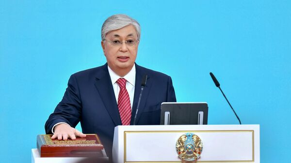 Президент Казахстана Касым-Жомарт Токаев на церемонии инаугурации в Астане