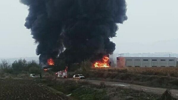 Пожар на химическом заводе в районе Памуккале