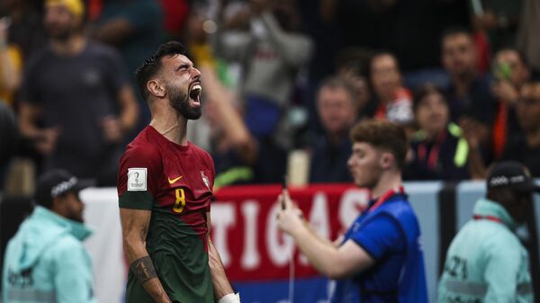 Португальский футболист Бруну Фернандеш на чемпионате мира 2022 года в Катаре