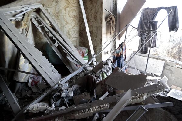 Квартира, поврежденная в результате обстрелов со стороны ВСУ Киевского района Донецка
