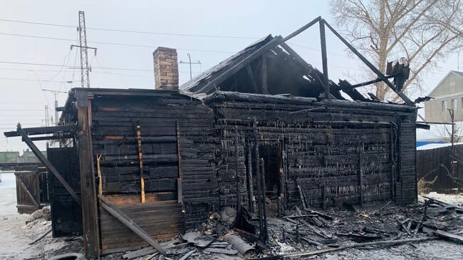 На месте пожара в Рыбинском районе Красноярского края