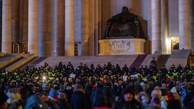 Акция протеста в Улан-Баторе. 5 декабря 2022