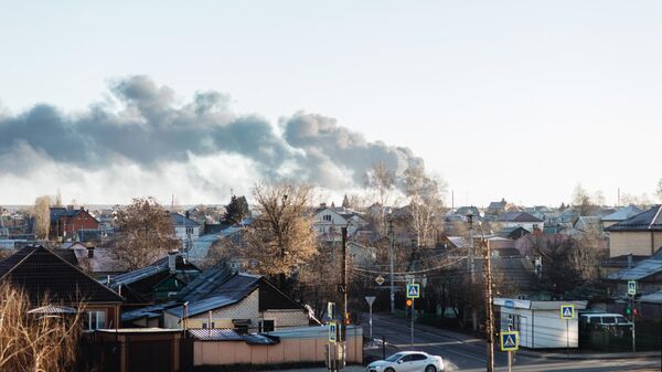 Пожар в районе курского аэродрома 