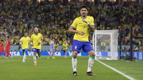 Бразильский футболист Лукас Пакета на чемпионате мира 2022 года в Катаре