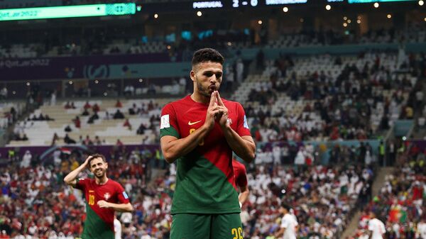 Португальский футболист Гонсалу Рамуш на чемпионате мира 2022 года в Катаре