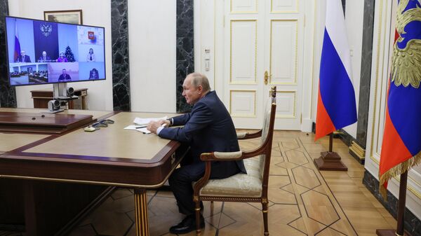 Президент РФ Владимир Путин проводит в режиме видеоконференции ежегодное заседание СПЧ. 2022 год