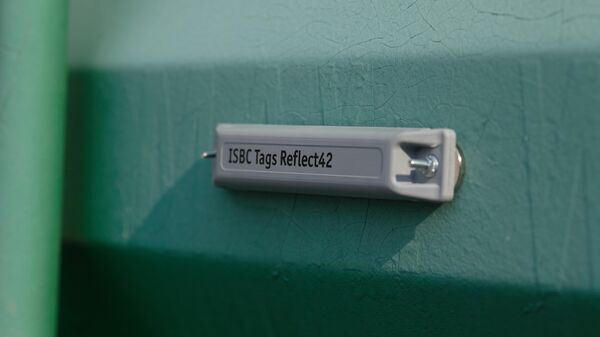 Vandal-proof RFID tag of the ISBC group of companies placed on the container