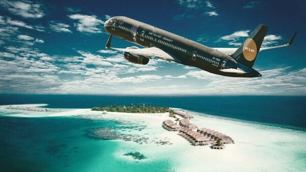 Boeing 757 BlackJet над Мальдивами