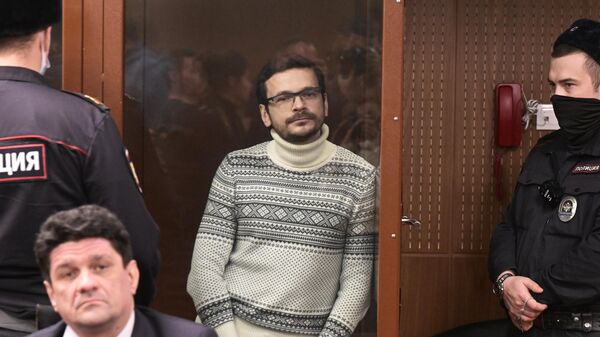 Илья Яшин* во время оглашения приговора в Мещанском суде Москвы. 9 декабря 2022