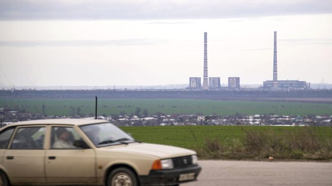 Вид на Запорожскую атомную электростанцию в Энергодаре