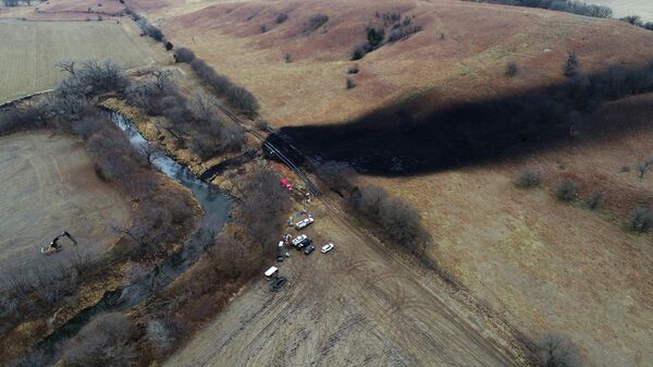 Место прорыва нефтепровода Keystone в округе Вашингтон, штат Канзас