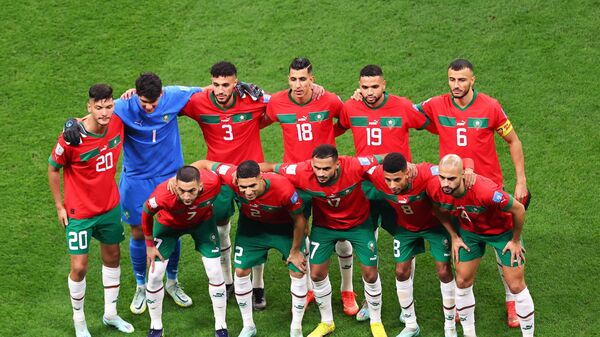 Футболисты сборной Марокко на чемпионате мира 2022 года в Катаре