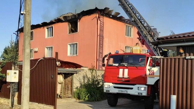 Пожар в хостеле в деревне Малое Видное Ленинского городского округа, Подмосковье