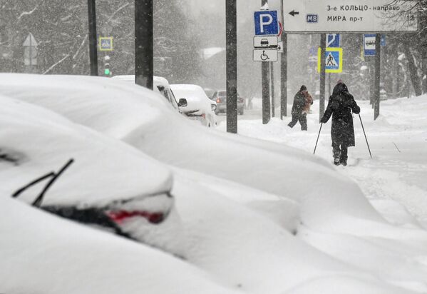 Занесенные снегом автомобили