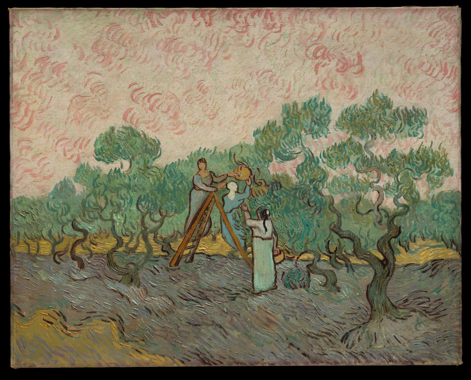 Винсент Ван Гог. Женщины, собирающие оливки, 1889 - РИА Новости, 1920, 15.02.2023