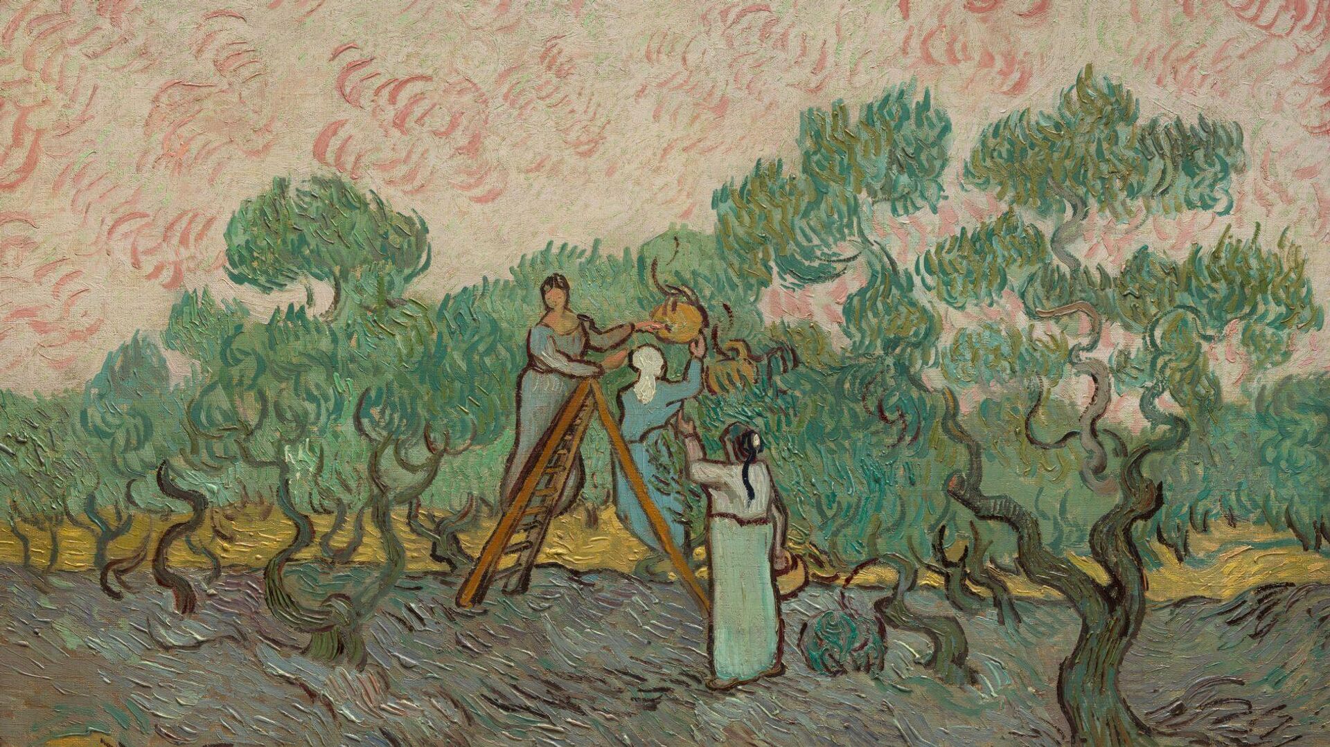 Винсент Ван Гог. Женщины, собирающие оливки, 1889 - РИА Новости, 1920, 21.12.2022