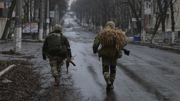Украинские военные в Артемовске (украинское название — Бахмут)