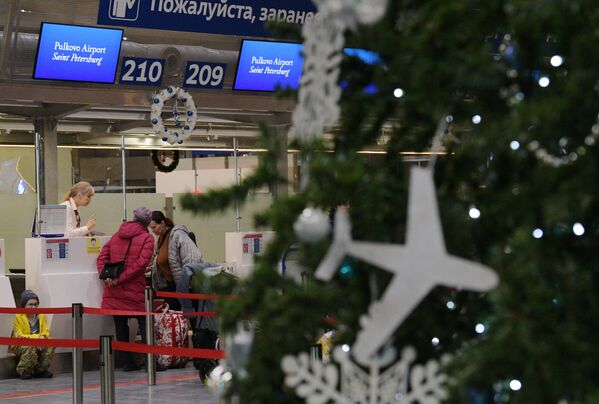 Стойки регистрации в аэропорту Пулково