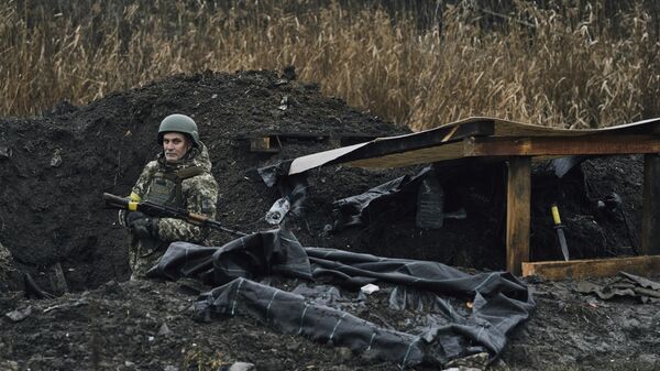 Украинский военный в окопе. Архивное фото