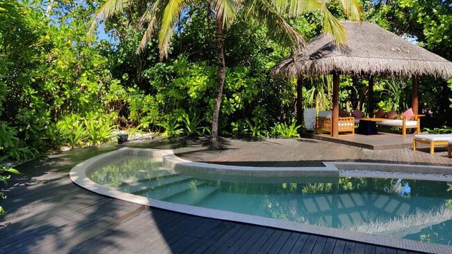 Бассейн у виллы в отеле JW Marriott Maldives Resort & Spa